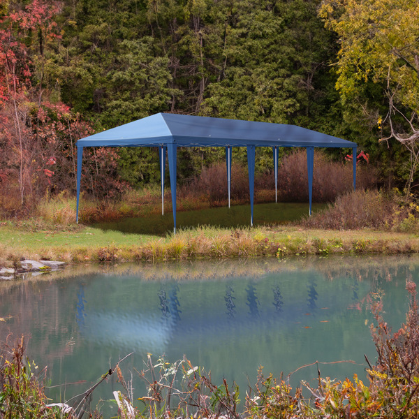 10x30ft Outdoor Pop Up Canopy, Portable Instant Canopy Tent for Outdoor Events Party Wedding Birthday Graduation, Blue