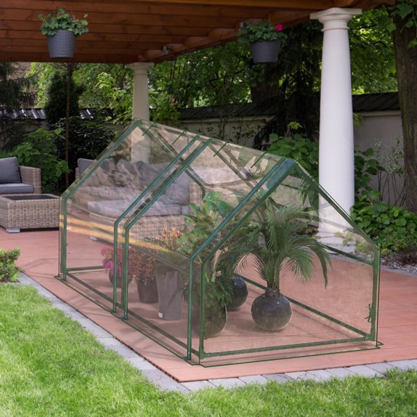 70.86*33.46*37.4 in Portable Mini Greenhouse With Roll-Up Zipper Doors Waterproof UV-Resistant PVC Cover Hot House For Indoor Outdoor Garden Patio Backyard 