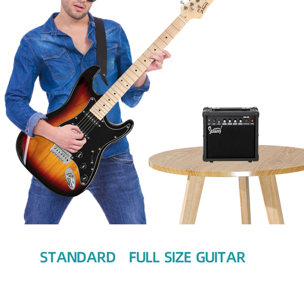 GST Stylish Electric Guitar Kit with Black Pickguard Sunset Color