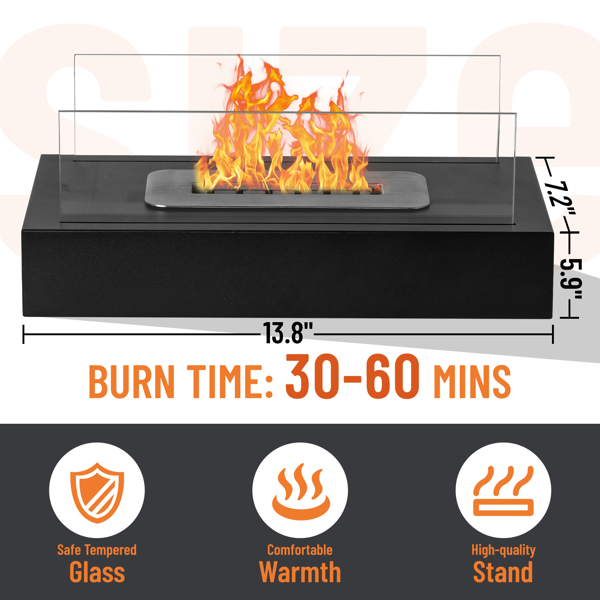 2pcs  13.8*7.1*5.5in  tabletop fire pit