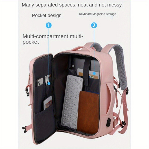 Women's Large Capacity Backpack with USB Charger and Shoe Pocket, Flight-Approved for Easy Travel. (Maybe YunExpress Logistics)