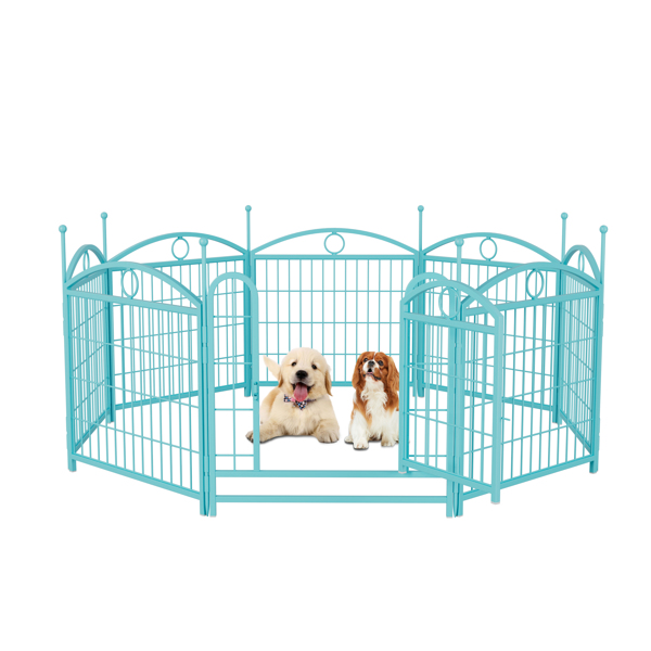 Dog Playpen Indoor 24 inch 8 Panels Metal Dog Pen Pet Dog Fence Outdoor Exercise Pen with Doors, Heavy Duty Dog Fence Puppy Pen for Large Medium Small Dogs Indoor Outdoor Foldable Pet Exercise Pen