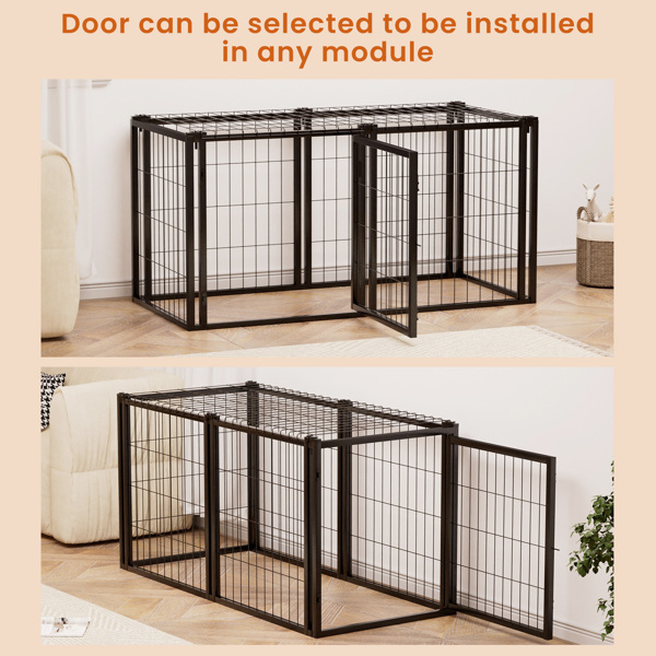 Dog Crate 47.2" Dog Kennel for Small Medium Dogs, Puppy Dog Playpen with Top, Pet Cage, Indoor, Black.47.2"L x 22"W x 24"H.