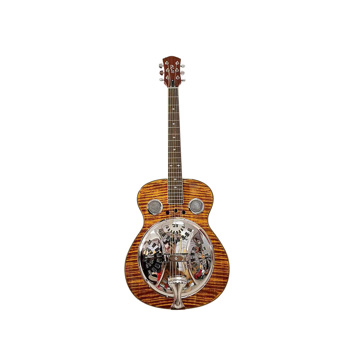 Beginner metal resonator guitar, full-size circular neck traditional resonator, built-in preamplifier