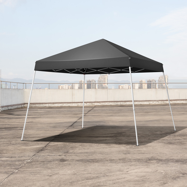 8x8ft Pop Up Canopy Tent, Outdoor Tent Canopy Foldable Portable Canopies for Camping, Patio, Easy Up Gazebo Canopy with Carry Bag Slant Legs, Dark Grey