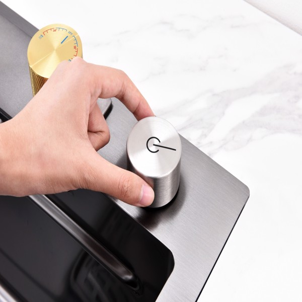 瀑布厨房水槽，黑色不锈钢单碗，带飞雨水龙头和砧板的多功能工作站，30×18“【周末不发货，TK/TEMU订单仅支持自提】-17