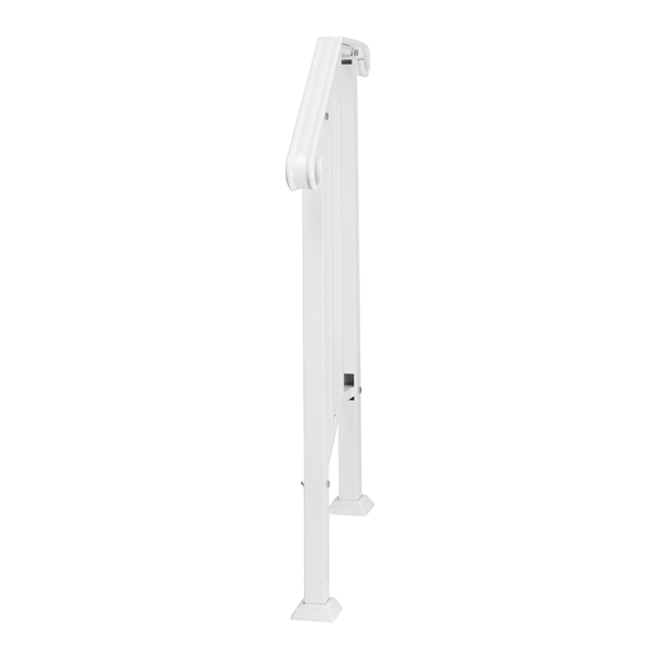 Handrails for Outdoor Steps, Iron Handrail Fits 1 Step, Transitional Handrail with Installation Kit, White（same as 20776451）