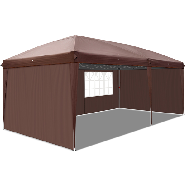 3 x 6m Two Windows Practical Waterproof Folding Tent Dark Coffee  Folding Tent