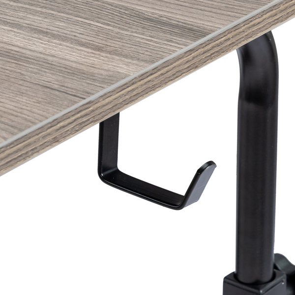 FCH Grey Oak P2 15MM Particle Board with Melamine Coating Adjustable Computer Desk with 3 USB + 2 AC Outlets