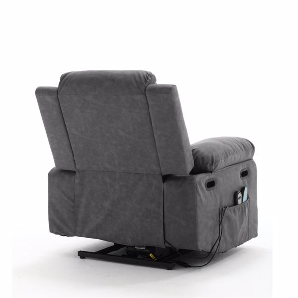 21"seat width,large size Electric Power Lift Recliner Chair Sofa for Elderly, 8 point vibration Massage and lumber heat, Remote Control, Side Pockets and Cup Holders, cozy