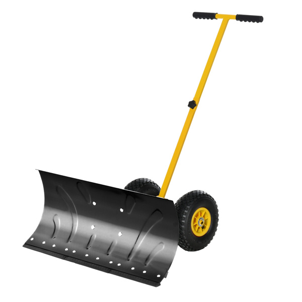 29"  Blade Rolling Snow Shovel Rolling Pusher  Yellow