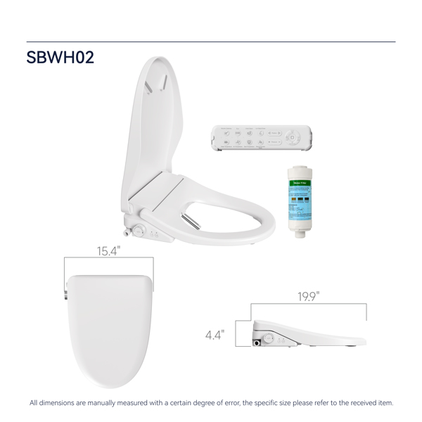 Smart Bidet Toilet Seat with Side Knob Adjustable Heated Seat with Water Temperature and Pressure Adjustment Portable with Automatic Nozzle Cleaning and Sensor Open Lid[Unable to ship on weekends]