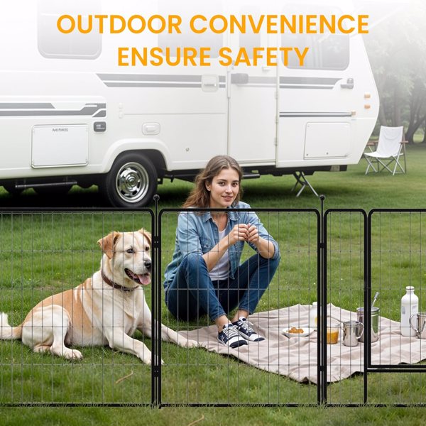 Dog Playpen 32 Inch 8 Panles, Ideal Dog Fence for Small/Medium Dogs Indoor & Outdoor Bliss, Perfect Dog Pen for Camping, Yard, RV, Garden Fence, Black