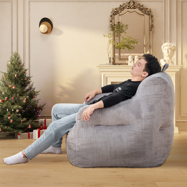 Bean Bag Chairs for Adults Oversize Bean Bag Sofa Chair with High Density Memory Foam Bean Bag Chair Lazy Chair with Armrest, Adult Beanbag for Bedroom, Living Room, Office