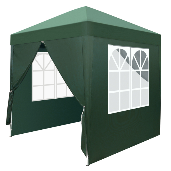 2 x 2m Two Doors & Two Windows Practical Waterproof Right-Angle Folding Tent Green