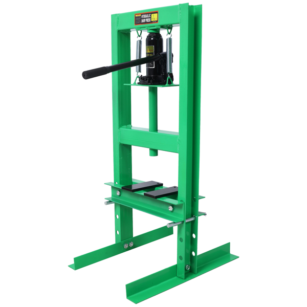 6 Ton Hydraulic Press, Benchtop Hydraulic Shop Press, H-Frame Garage Floor Press with Press Plates, Adjustable Working Table Height, Green