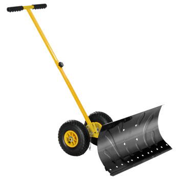 29\\"  Blade Rolling Snow Shovel Rolling Pusher  Yellow