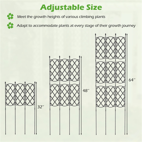 19“ x 64”Outdoor Plant Support Frame for Raised Garden Bed