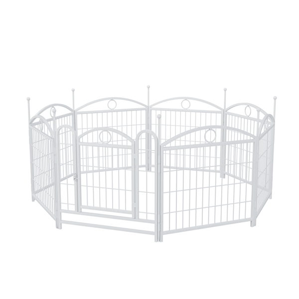 Dog Playpen Indoor 24 inch 8 Panels Metal Dog Pen Pet Dog Fence Outdoor Exercise Pen with Doors, Heavy Duty Dog Fence Puppy Pen for Large Medium Small Dogs Indoor Outdoor Foldable Pet Exercise Pen