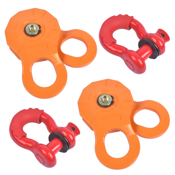 2Pcs Pack Snatch Block Towing Pulley w/ Shackle Heavy Duty Offroad Recovery Winch