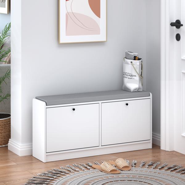 Shoe Storage Bench Entryway Bench with Storage, Shoe Bench Shoe Cabinet Storage for Entryway, Shoe Rack Bench Shoe Organizer Cabinet with Cushion for Entrance, Hallway, Living Room, Bedroom