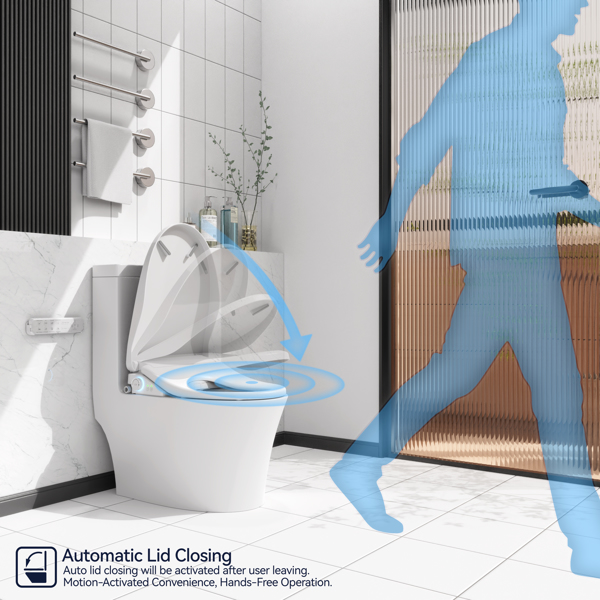 Smart Bidet Toilet Seat with Side Knob Adjustable Heated Seat with Water Temperature and Pressure Adjustment Portable with Automatic Nozzle Cleaning and Sensor Open Lid[Unable to ship on weekends]