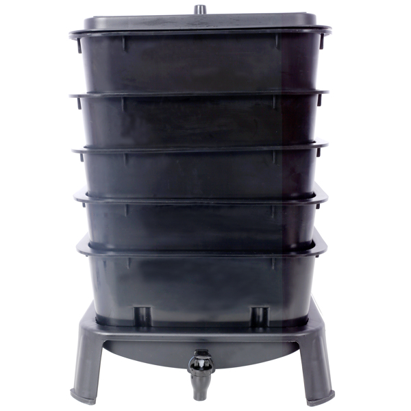 5-Layer Worm Compost Bin, 50L Worm Composter, Easy Setup Inclusive Worm Farm Kit for Recycling Food Waste