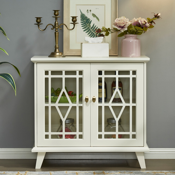 Storage Cabinet with Shelf, White Sideboard Cabinet for Living Room, Hallway, Dining Room, Entryway