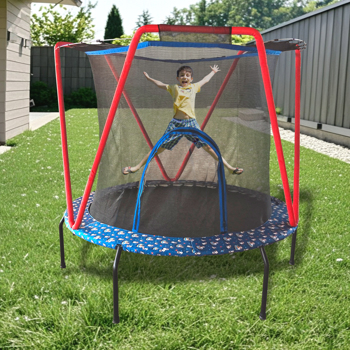 66\\'\\' Trampoline for Kids Toddler Indoor Outdoor Small Trampolines for Baby with heighten net No-Gap Design for Kids