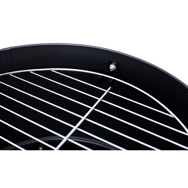 17 Inch Steel Charcoal Smoker, Heavy Duty Round BBQ Grill for Outdoor Cooking, Black