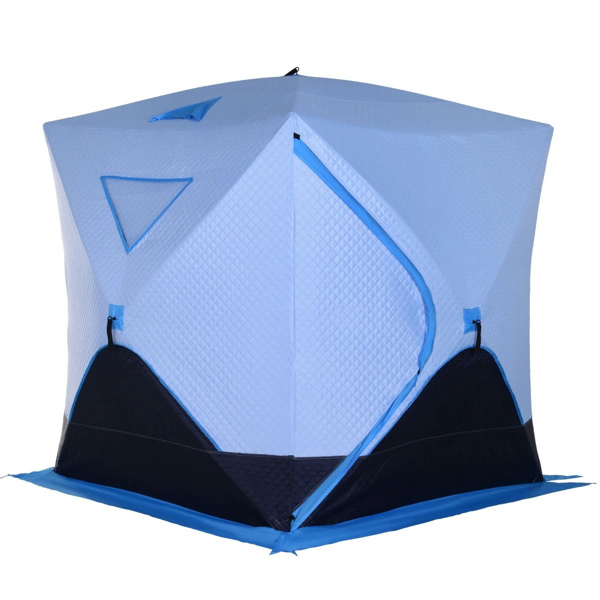 4 Person Pop-up Ice Fishing Tent,Light Blue Ice Shanty  80.75" L x 70.75" W x 70.75"