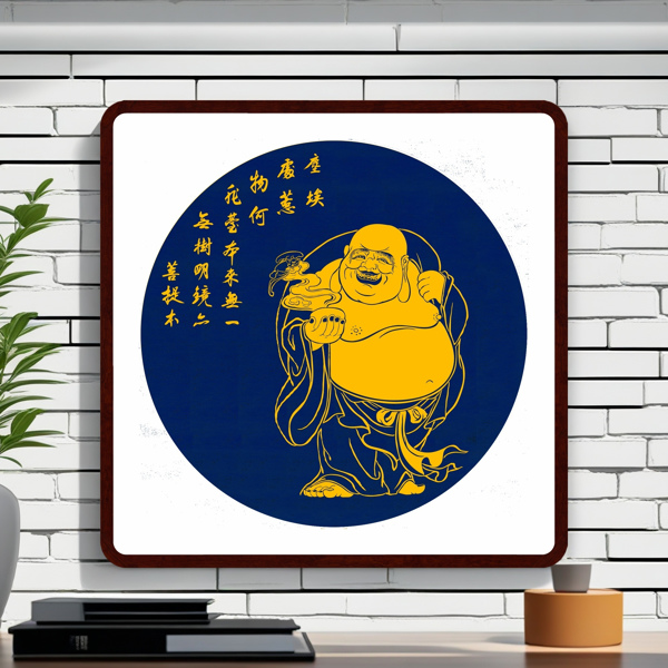 Laughing Buddha Tayin Energy Painting Size24X24 inch (61X61cm)