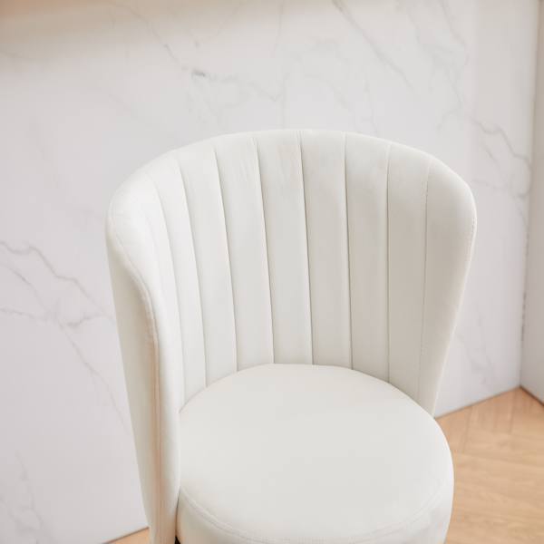 Counter Height Bar Stools Set of 2, 360° Swivel Upholstered Barstools with Backs and Metal Legs, 26