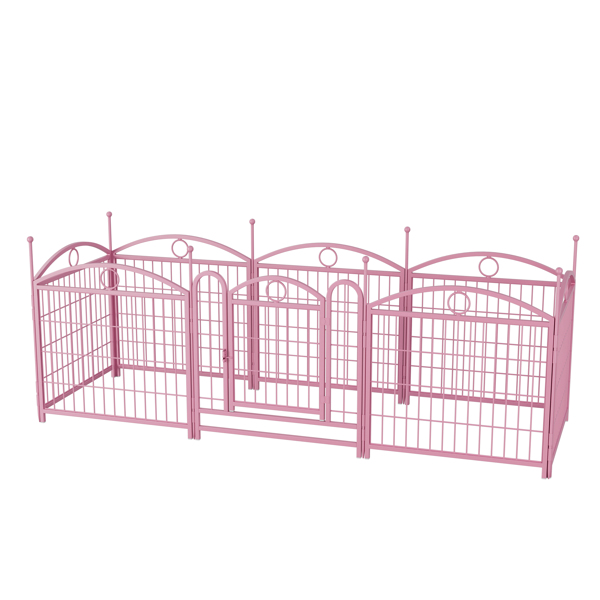 Dog Playpen Indoor 24 inch 8 Panels Metal Dog Pen Pet Dog Fence Outdoor Exercise Pen with Doors, Heavy Duty Dog Fence Puppy Pen for Large Medium Small Dogs Indoor Outdoor Foldable Pet Exercise Pen