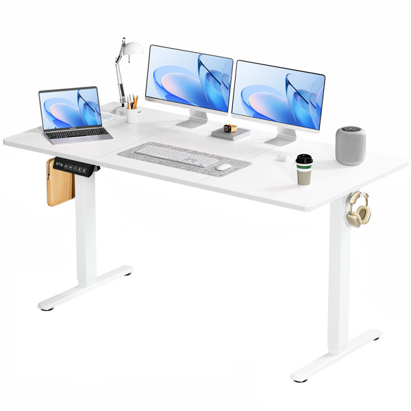 Standing Desk Adjustable Height 63 x 24 Inch Electric Computer Stand Up Desk with 3 Memory Presets, T-Shaped Bracket, Ergonomic Gaming Desk for Home Office Workstation