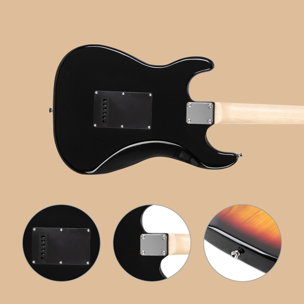 GST Stylish Electric Guitar Kit with Black Pickguard Sunset Color