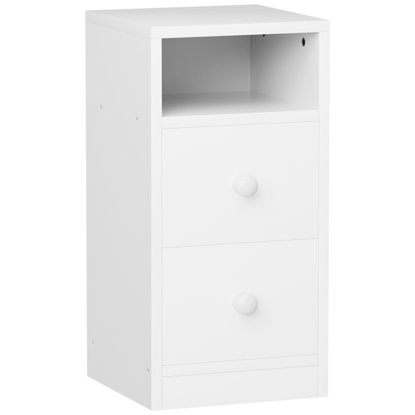 Night Stand with Two Drawer White 2PCS