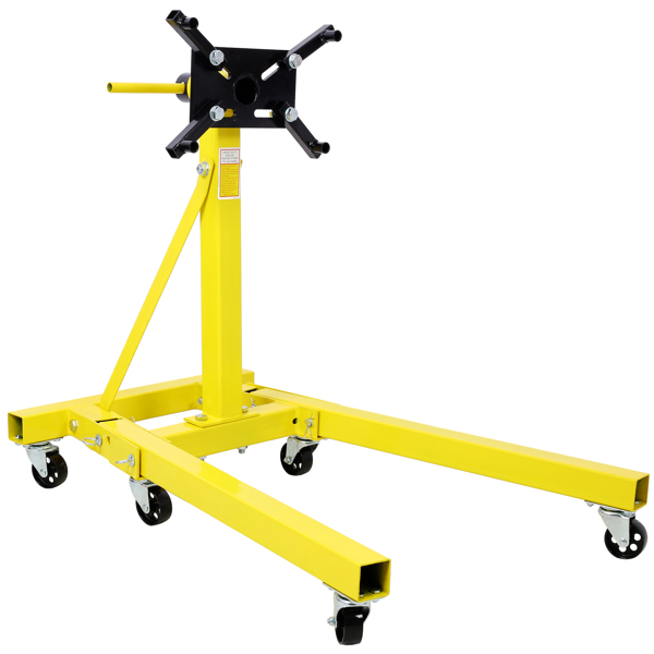 Folding Engine Stand 2000 LBS Capacity Motor Hoist 360 Degree Adjustable Mounting Head Dolly Mover Auto Repair Rebuild Jack