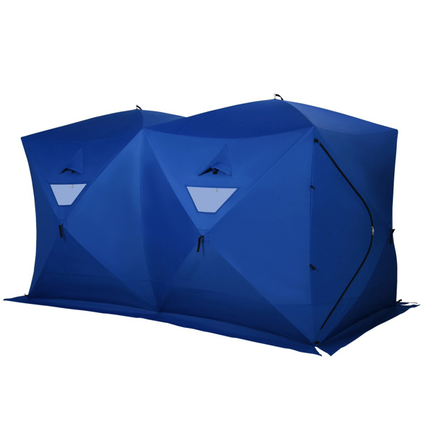 8  Person Pop-up Ice Fishing Tent,Blue Ice Shanty  141.75" L x 70.75" W x 70.75" H