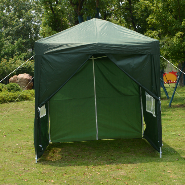 2 x 2m Two Doors & Two Windows Practical Waterproof Right-Angle Folding Tent Green