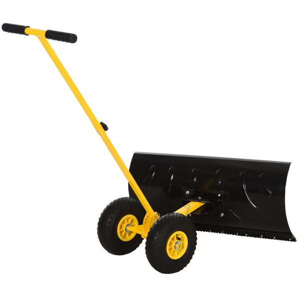 29"  Blade Rolling Snow Shovel Rolling Pusher  Yellow