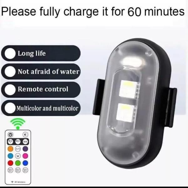 RGB LED Strobe Light Wireless Remote Control For Car Bike Motorcycle Flash Lamps