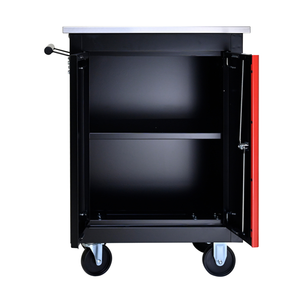 DOUBLE-DOOR CLAPBOARDl MULTI-FUNCTION TOOL CART--BLAK&RED