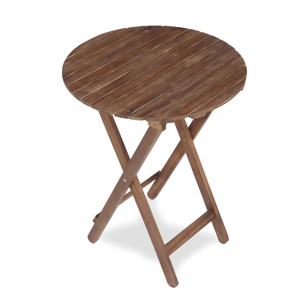 3 件套相思木小酒馆套装，木制折叠庭院家具，适用于花园后院阳台门廊，带 1 张咖啡桌和 2 张折叠椅，自然染色-8