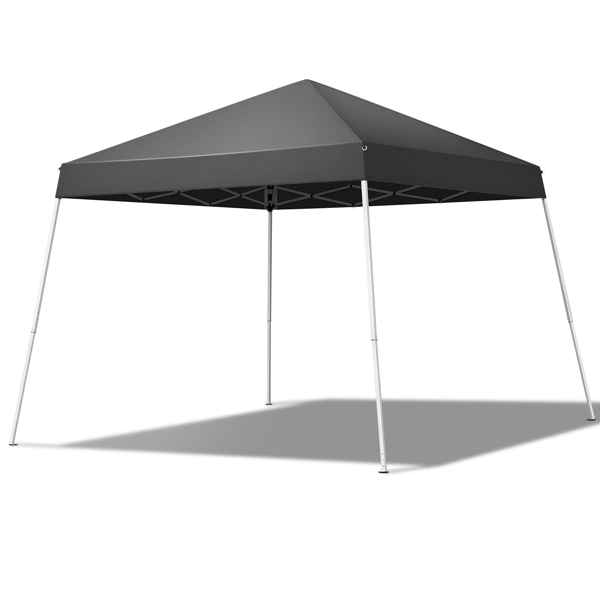 8x8ft Pop Up Canopy Tent, Outdoor Tent Canopy Foldable Portable Canopies for Camping, Patio, Easy Up Gazebo Canopy with Carry Bag Slant Legs, Dark Grey