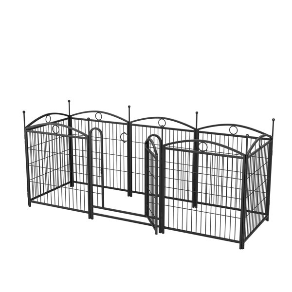 Dog Playpen Indoor 32 inch 8 Panels Metal Dog Pen Pet Dog Fence Outdoor Exercise Pen with Doors, Heavy Duty Dog Fence Puppy Pen for Large Medium Small Dogs Indoor Outdoor Foldable Pet Exercise Pen