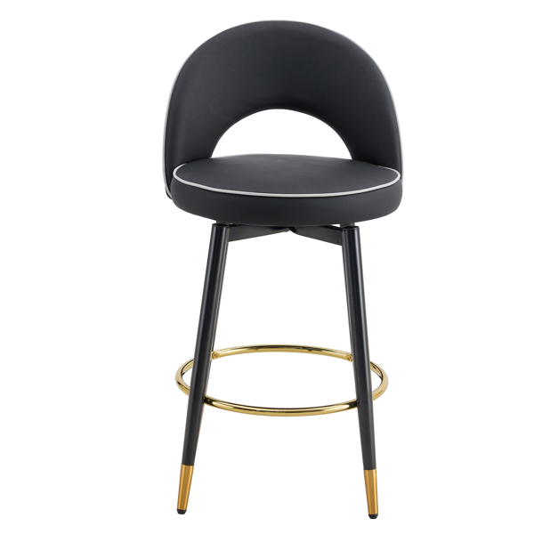 360 ° rotatable bar chair.Modern PU comfortable upholstered bar chair with smooth and beautiful metal legs for dining room, kitchen, terrace and guest office chair .