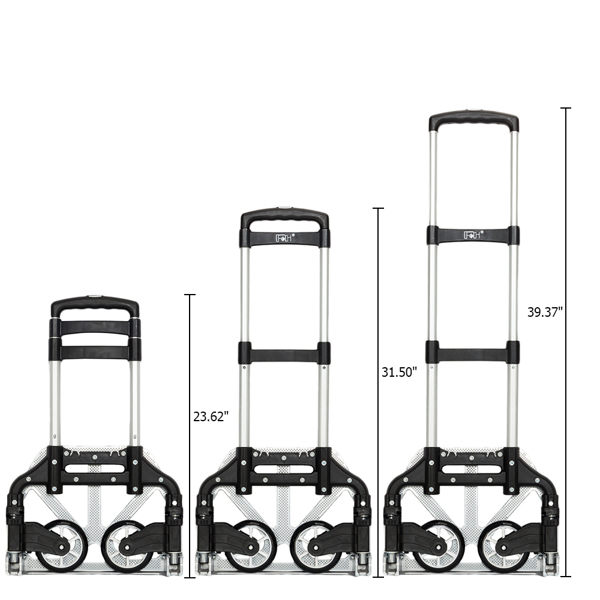 Portable Foldable Telescopic Trolley Trolley Luggage Trolle Black