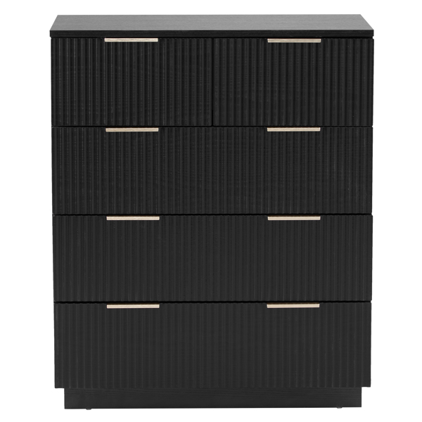 FCH Black P2 Particle Board and Density Board 724194cm Wavy Pattern Drawer Front Four-Level Five-Drawer Cabinet