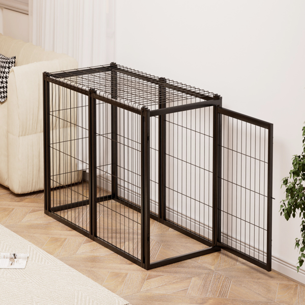 Dog Crate 47.2" Dog Kennel for Small Medium Dogs, Puppy Dog Playpen with Top, Pet Cage, Indoor, Black.47.2"L x 22"W x 24"H.